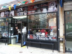 black burger outside