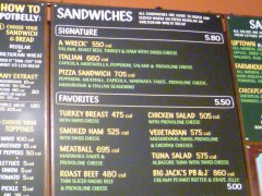 The Menu Without the Underground Sandwiches