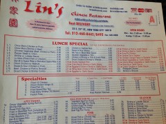 Lin's menu